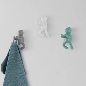 Set 3 appendini da muro bianco grigio e verde fissaggio con viti o adesivo  Bruce