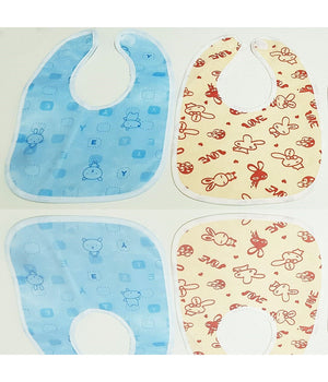 Set 3 Bavetti Bavetta Bavaglini Bambino Giallo Azzurro Bimbo Neonato Cotone         