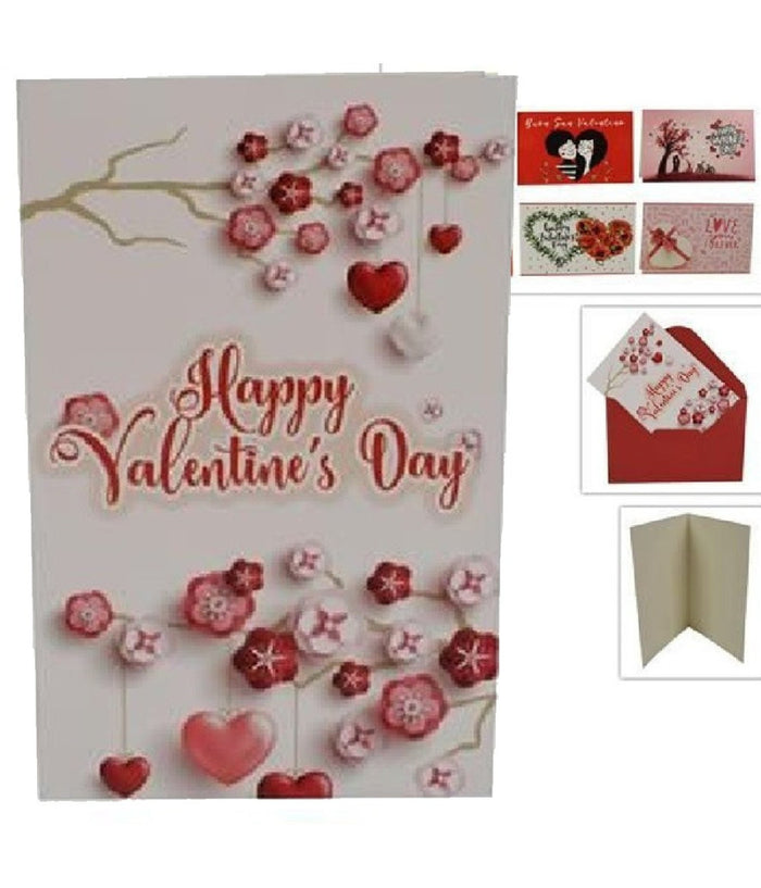 Set 3 Biglietti Auguri San Valentino Bigliettino 13.5x8.5cm 6 Fantasie Assortite         