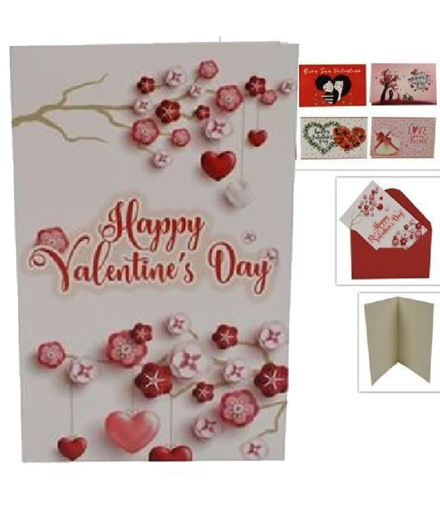 Set 3 Biglietti Auguri San Valentino Bigliettino 13.5x8.5cm 6 Fantasie Assortite         