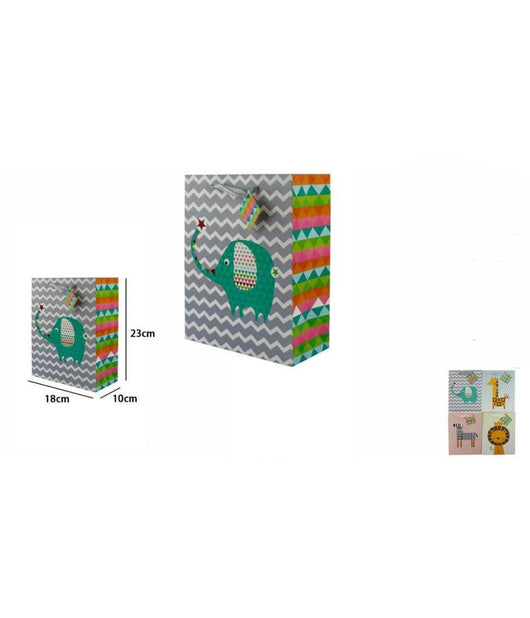 Set 3 Buste Borsa Da Regalo Sacchetti Con Animali 18x23x10 Cm 65903 Modelli Vari         