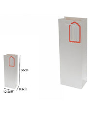 Set 3 Buste Borsa Regalo Sacchetto Targhetta Bottiglie 36x12.5x8.5cm 69892 Bianca         