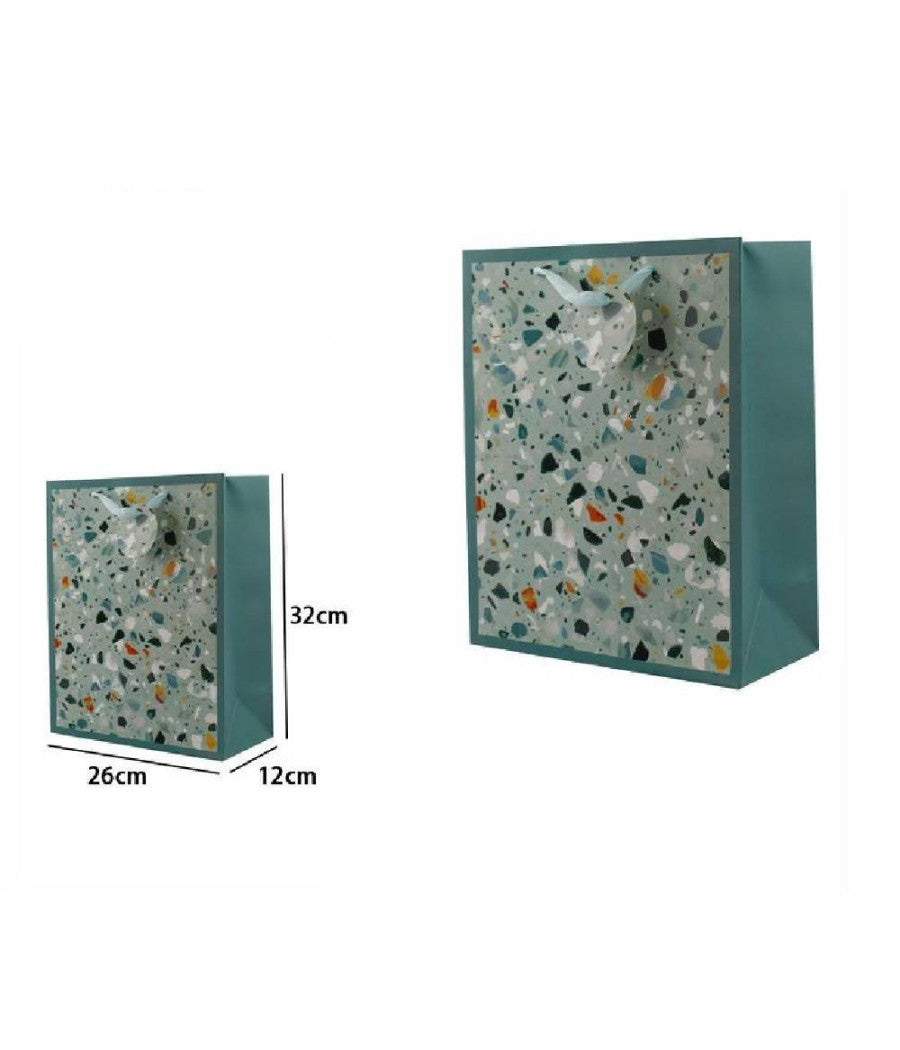 Set 3 Buste Busta Regalo 26x32x12cm Borsa Astratto Veneziano 65907 Vari Colori         