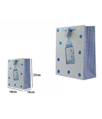 Set 3 Buste Da Regalo 18x23x10 Cm Fantasia Biberon Maschio Femmina Nascita 65912         