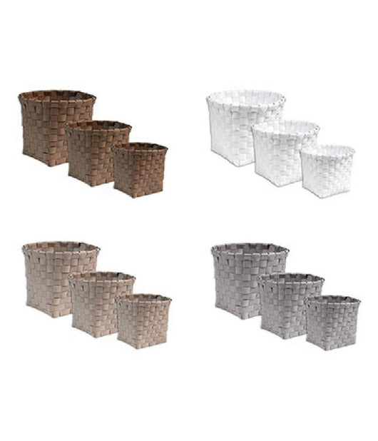 Set 3 Cestini Organizer Bagno Impermeabile Bagnoschiuma Portaoggetti Make Up         