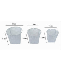 Set 3 Cestini Rotondi Portaoggetti In Tessuto Bianco Per Bagno Casa Cucina 79043         
