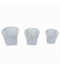 Set 3 Cestini Rotondi Portaoggetti In Tessuto Bianco Per Bagno Casa Cucina 79043         