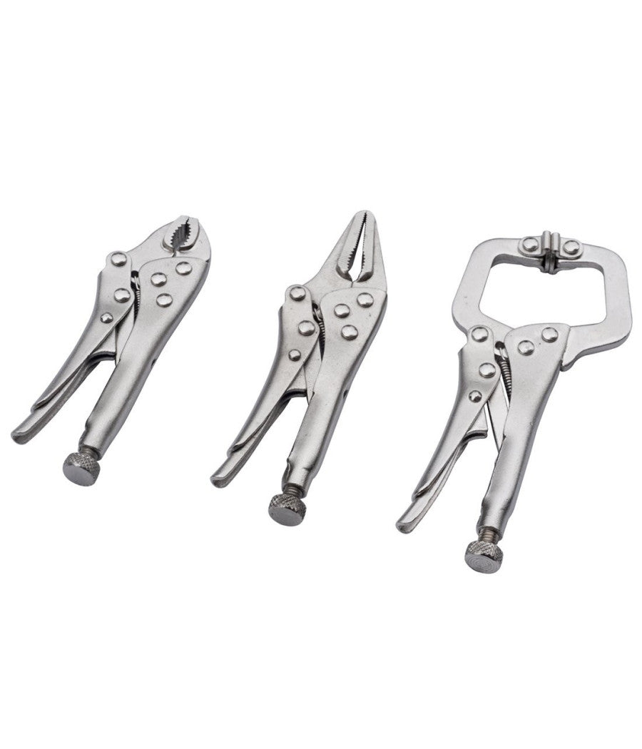 Set 3 Chiave Pinza Pinze Scatto 4" 5" Autobloccante A Pressione Regolabile         