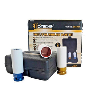 Set 3 Chiavi A Bussole 1/2'' Per Cerchi In Lega Rivestimento Teflon 17 19 21mm         