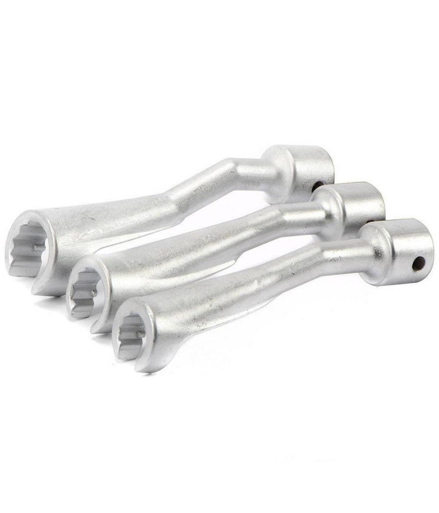 Set 3 Chiavi Aperte Per Raccordi Carburatori Iniettori 1/2" 14 17 19mm Fs-15663         