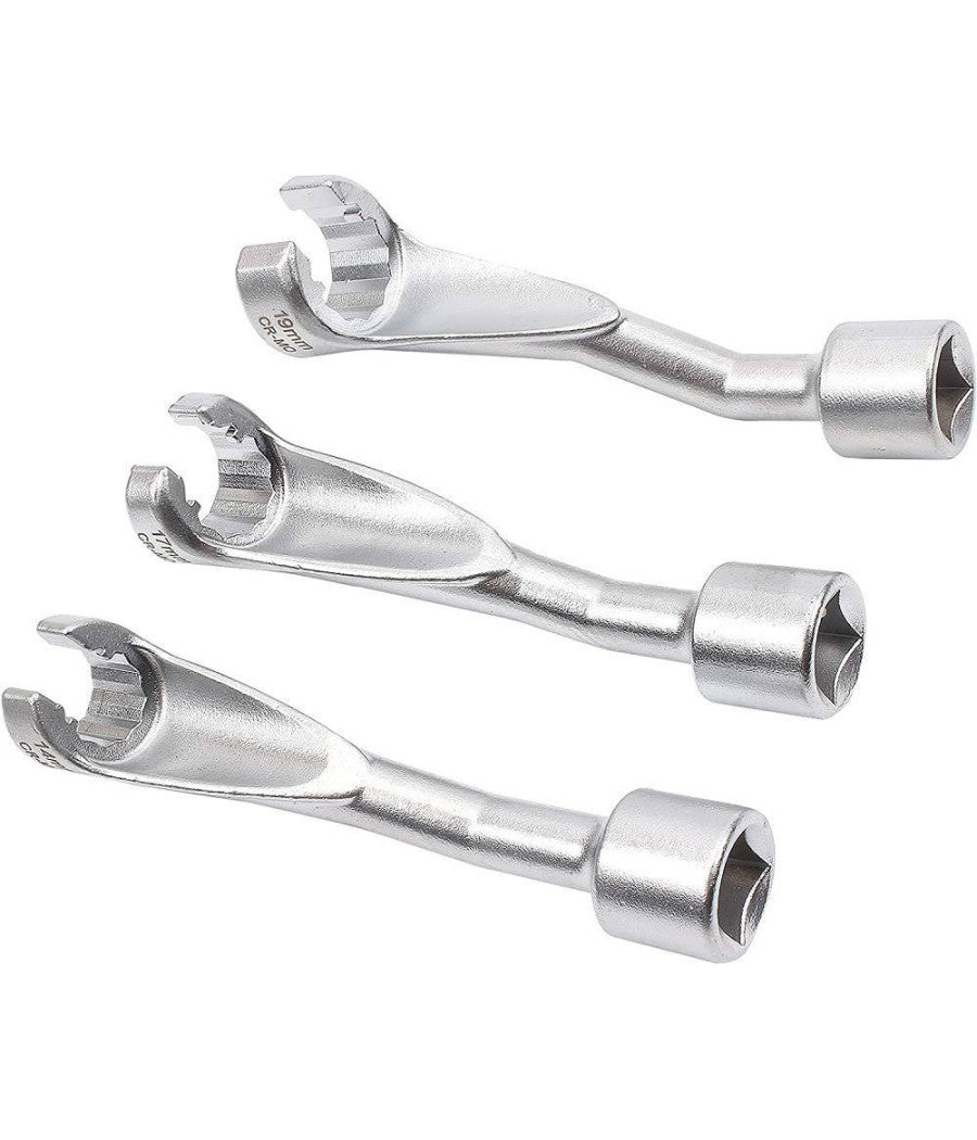 Set 3 Chiavi Aperte Per Raccordi Carburatori Iniettori 1/2" 14 17 19mm Fs-15663         