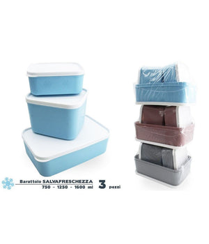 Set 3 Contenitori Barattolo Salvafreschezza Alimenti Cibi Freezer Ermetico 947676         