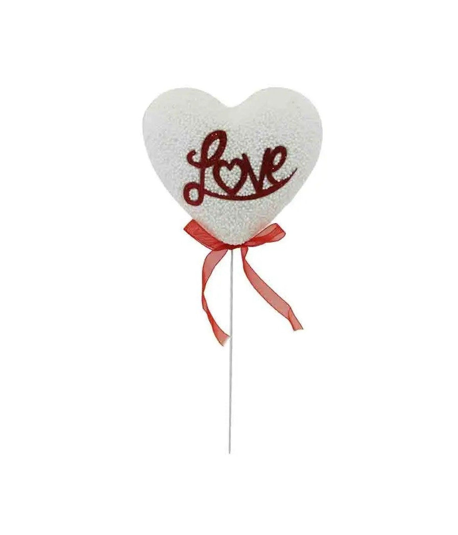 Set 3 Cuori Polistirolo 5 Cm Con Stand Per San Valentino Modelli Assortiti 69063         