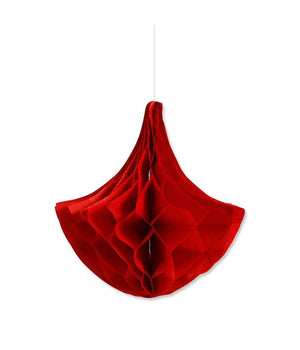 Set 3 Festoni Goccia Decorativi Rossi Carta Velina Decorazioni Addobbi Feste         