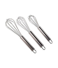 Set 3 Fruste Da Cucina In Acciaio 20-25-30 Cm Frustino Frullatore Sbattitore         