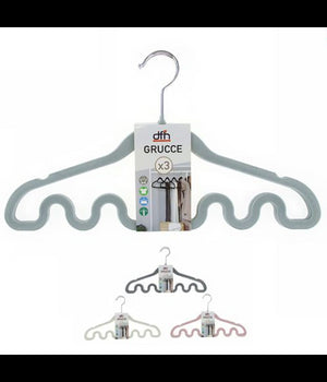 Set 3 Grucce Appendiabiti Fashion Fondo Onda Magica Colorate Shirt Accessori Top         