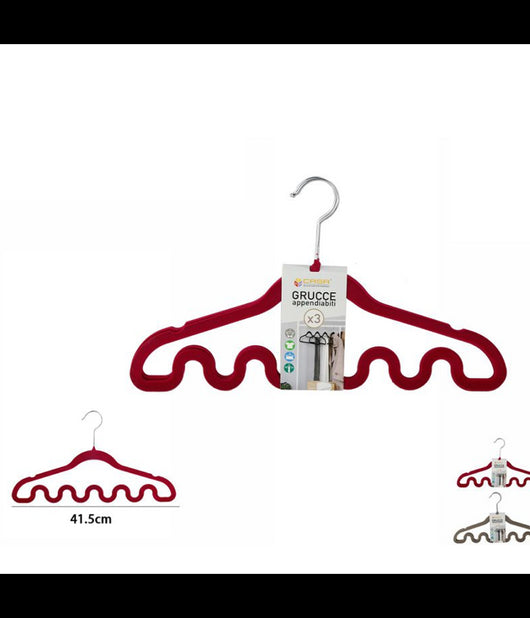 Set 3 Grucce Appendiabiti Fashion Onde Magiche Colorate Shirt Accessori 5 Slot         