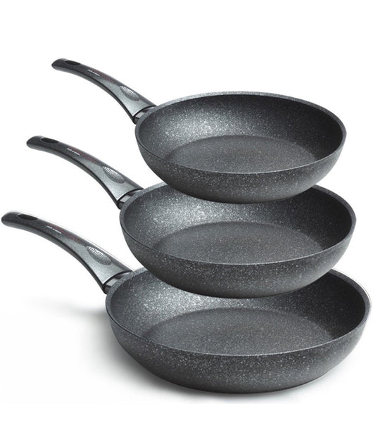 Set 3 Padelle 22 26 30cm Rivestite Con Polvere Di Diamante Padella Antiaderente         