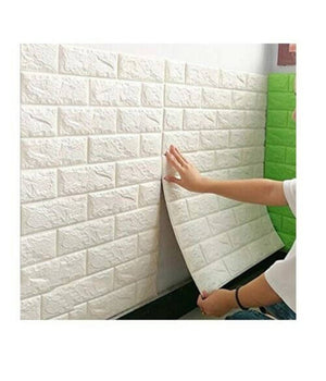 Set 3 Pannelli Muro 3d Adesivo Parete Piastrelle Mattonelle Bianco Pannello         