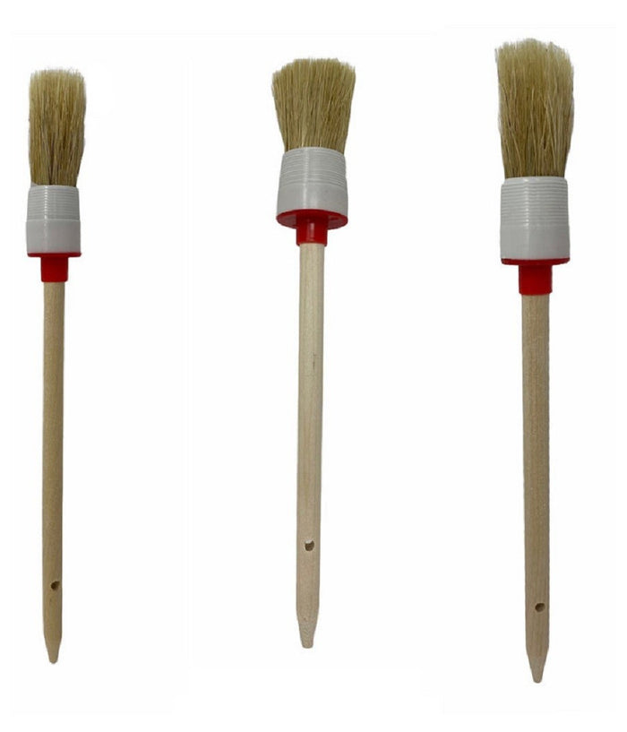 Set 3 Pennelli A Testa Tonda Setole Naturali Per Pittura Varie Dimensioni 90299         