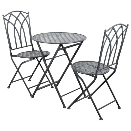 Set 3 Pezzi Clark Ferro Battt gruppo Scu opaco Tav60x60x70- Sedia 50x40x95