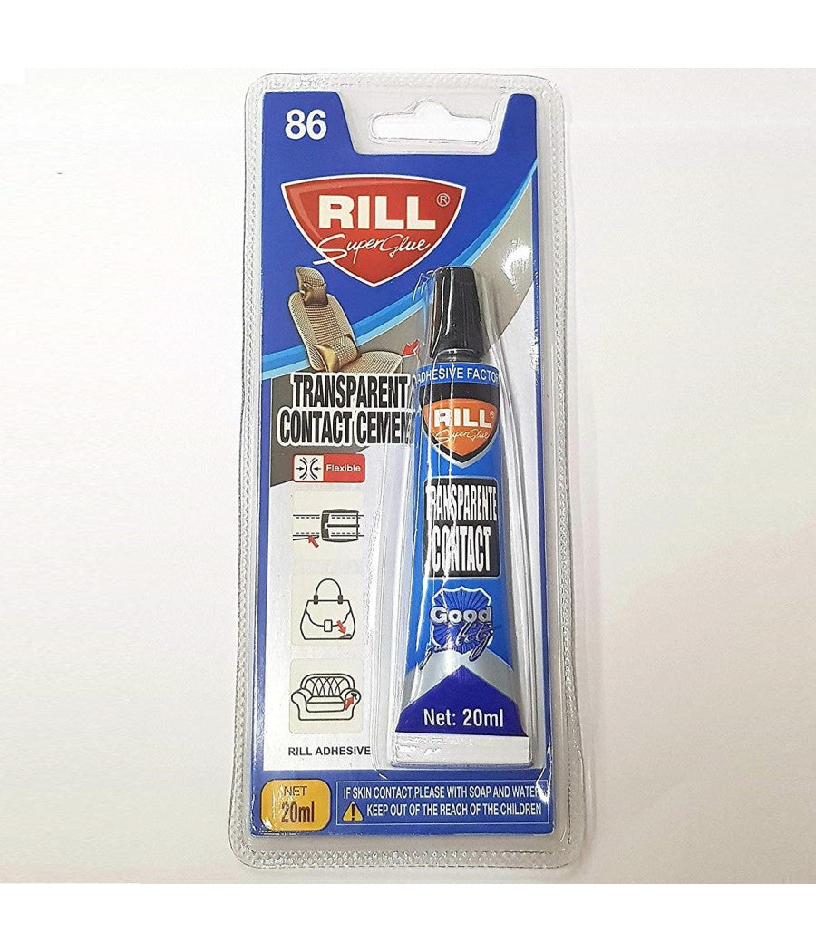 Set 3 Pezzi Colla C.86 Adesivo 20ml Liquido Sigillante Pelle Gomma Trasparente         