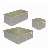 Trade Shop - Set 3 Pezzi Contenitore Scatola Organizer Salvaspazio Per Cassetti Armadi 59456 -