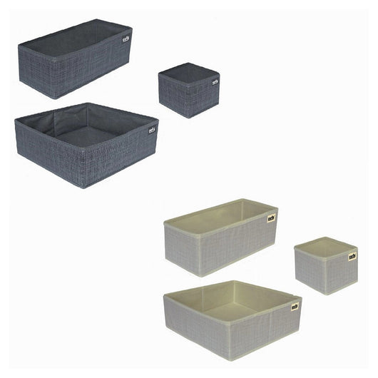Trade Shop - Set 3 Pezzi Contenitore Scatola Organizer Salvaspazio Per Cassetti Armadi 59456 -