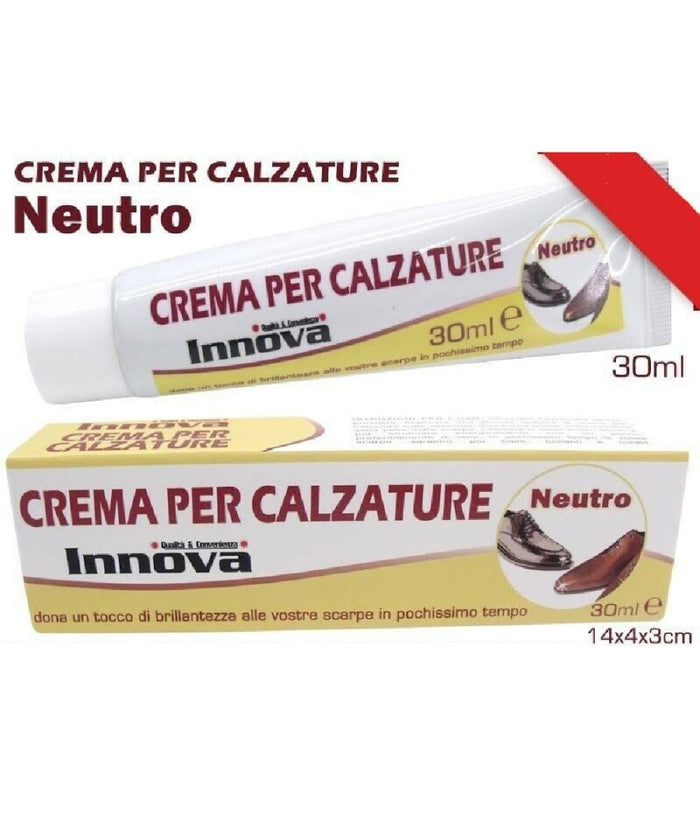 Set 3 Pezzi Crema Lucidante Per Scarpe Pelle Classiche Lucido Neutro 30 Ml         