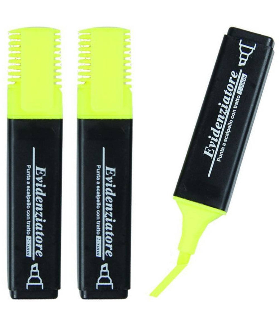 Set 3 Pezzi Evidenziatore Giallo Penna Penne Fluo Evidenziatori Scuola Ufficio         