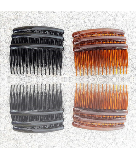 Set 3 Pezzi Fermaglio Pettine Fermacoda 8x4 Cm Ferma Coda Ferma Capelli Comb         