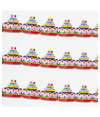 Set 3 Pezzi Festoni Carta Torta Candeline 3m Torte Cake Bandierine Festone Feste         