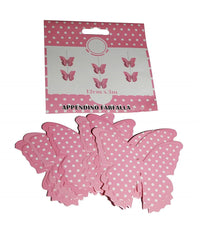 Set 3 Pezzi Festoni Rosa Pois 6 Farfalle Farfalla 12cmx3m Compleanni Matrimonio         
