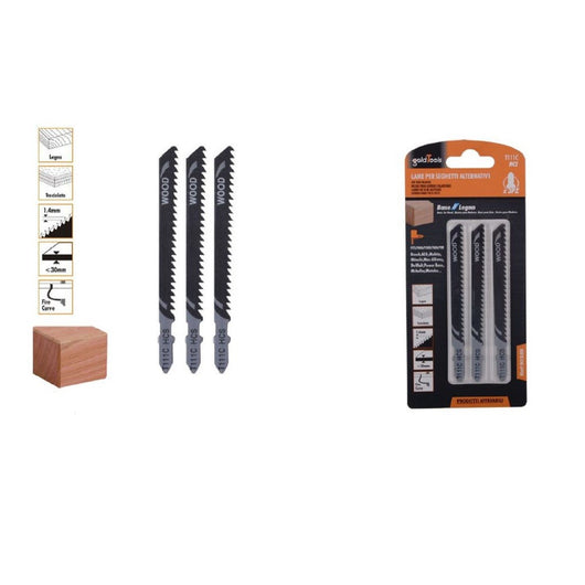 Trade Shop - Set 3 Pezzi Lame Per Seghetto Alternativo T111c Hcs Lama Ricambi Per Legno 90188 -