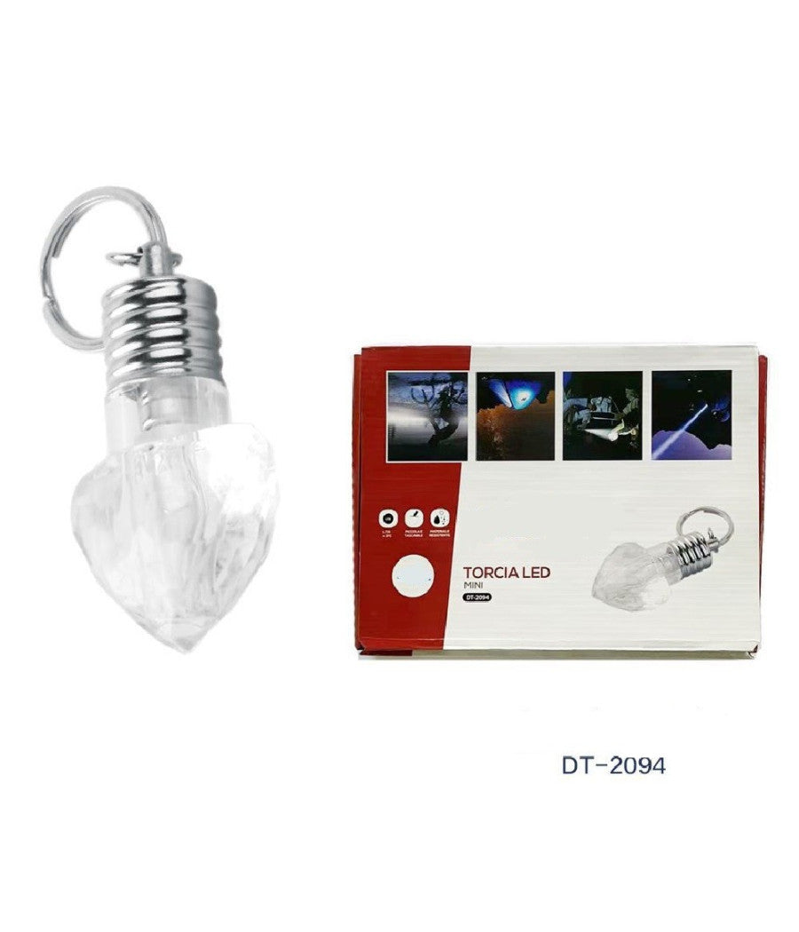 Set 3 Pezzi Mini Torcia Portachiavi Led Smd A Forma Di Cuore Tascabile Dt-2094         