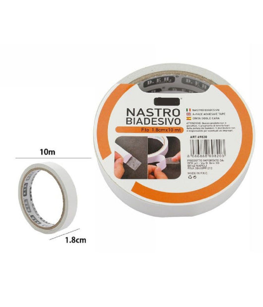 Set 3 Pezzi Nastri Nastro Biadesivo Super Resistente 1.8 Cm X 10 Metri 69820         