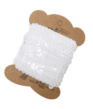 Set 3 Pezzi Nastro Paillettes Bianco 3 Metri Cc6826 Fascia Glitter Cucito Sarta         