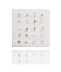 Set 3 Pezzi Piercing Orecchini Naso 2.5 Mm Rosa Rosellina Argento 925 Sterling         