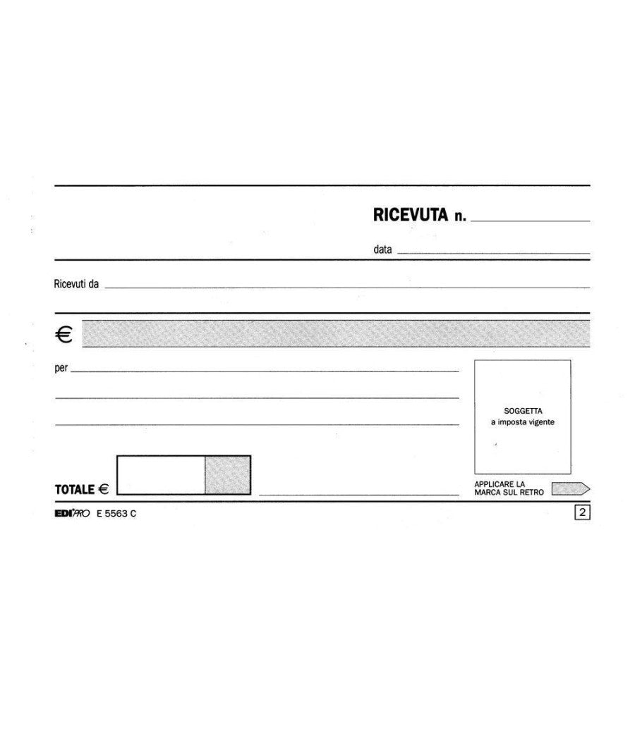 Set 3 Pezzi Ricevute Generiche 13020 17x12cm 50x2 Autocopiante Contabilita'         