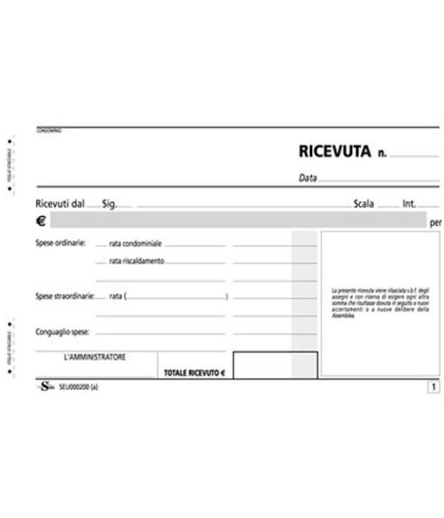 Set 3 Pezzi Ricevute Ricevuta Condominio 100x170 Copia 50 Fogli X2 Contabilita'         