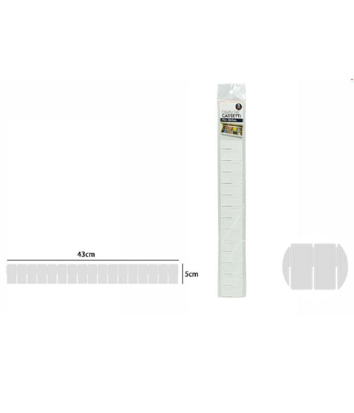 Set 3 Pezzi Separatori Divisori Per Cassetti Armadio In Plastica 43 X 5 Cm 71388         