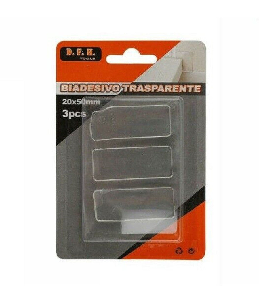 Set 3 Pezzi Strisce Gommini Biadesivo Trasparente Protezione Casa 20x50 Mm 66101         