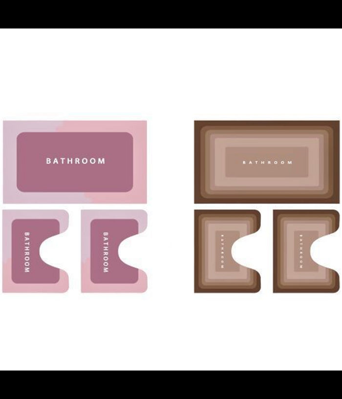 Set 3 Pezzi Tappetino Da Bagno Magico Super Assorbente Ad Asciugatura Rapida Wc         