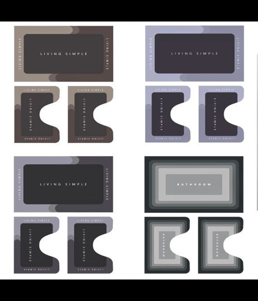 Set 3 Pezzi Tappetino Da Bagno Magico Super Assorbente Ad Asciugatura Rapida Wc         