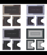 Set 3 Pezzi Tappetino Da Bagno Magico Super Assorbente Ad Asciugatura Rapida Wc         