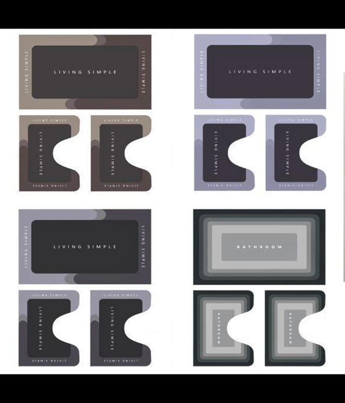 Set 3 Pezzi Tappetino Da Bagno Magico Super Assorbente Ad Asciugatura Rapida Wc         