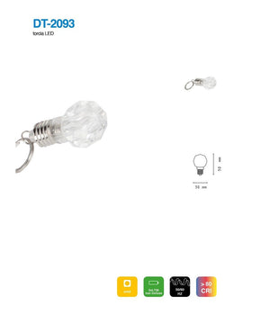 Set 3 Pezzi Torcia Mini Portachiavi Led Smd Forma Di Lampadina Tascabile Dt-2093         