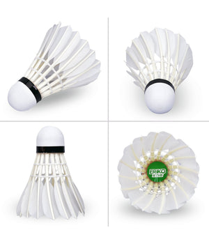 Set 3 Pezzi Volano Lento Volani Palline Per Gioco Badminton Colore Bianco         