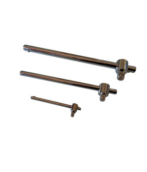 Set 3 Pz Asta Barra A T Per Bussole Torx Innesto 1/2" 3/8" 1/4" Cromo Vanadium         