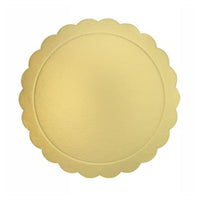 Trade Shop - Set 3 Pz Base Per Torta Rotonda Piatto Sottotorta Dorato 22 Cm Con Bordino 31160         